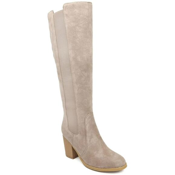 Sugar Women's Willetta Casual Oiled Fabric Knee-High Heeled Boots, Taupe Size 8M - Picture 1 of 5
